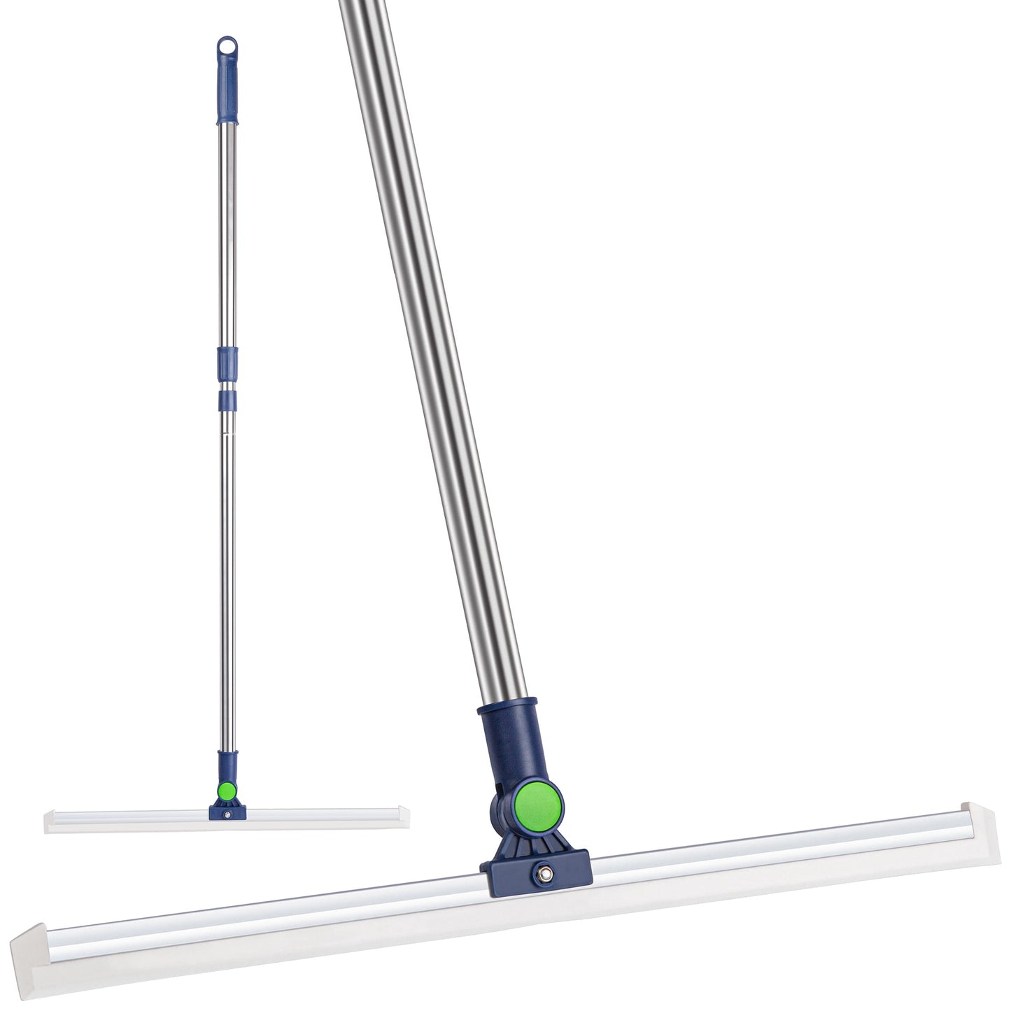 Floor Squeegee with Extra Long Handle for Concrete Floor and Tile Cleaning