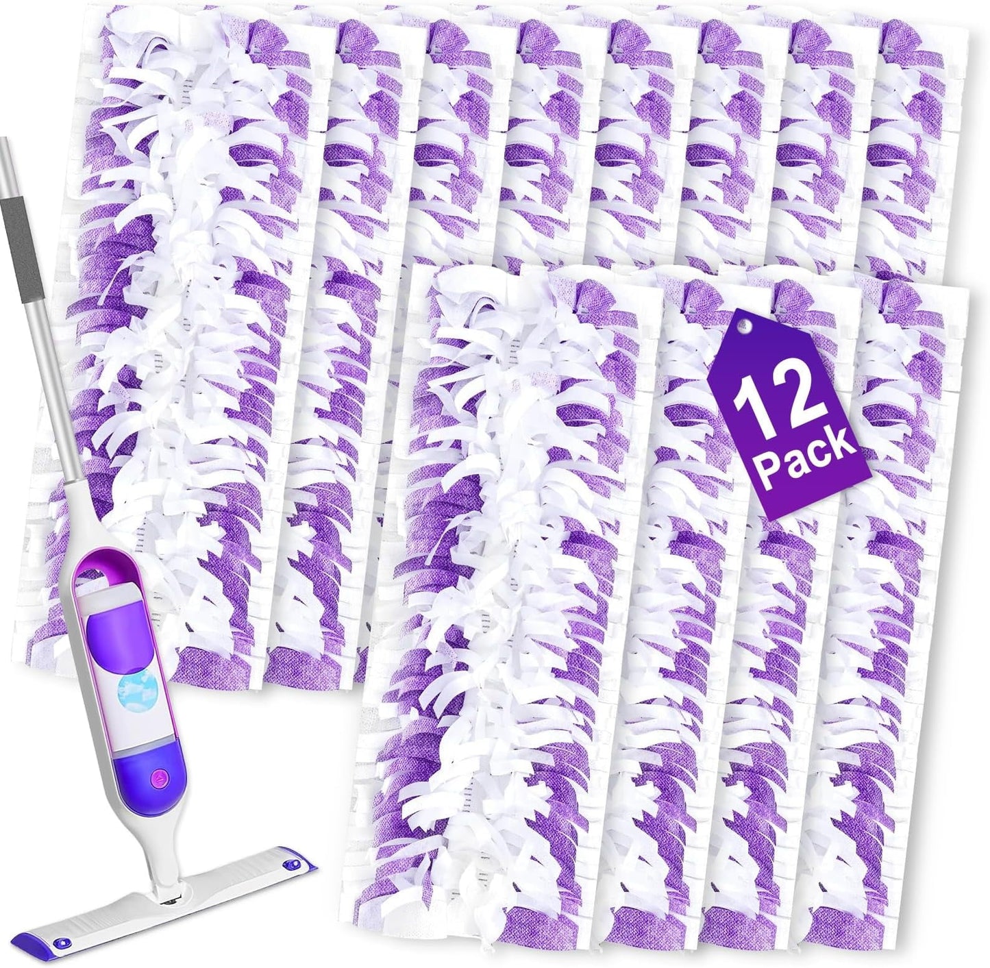 Wood Mopping Pad Refills for Swiffer PowerMop for All Floor Surfaces, 12 Count