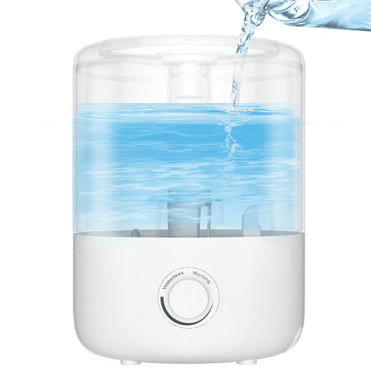 BCOOSS Cool Mist Humidifier for Room Baby Home 4L Double Nozzle Liquid Vaporizer with Filter for Bedroom White
