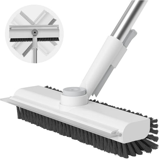 Floor Scrub Brush with Long Handle Heavy Duty Stiff Bristle Scrubber Brush