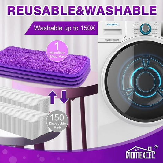 Reusable Microfiber Mop Pads for SwifferPower Mop,Machine Washable Pad Replacement for Multi-Surface Floor Cleaning