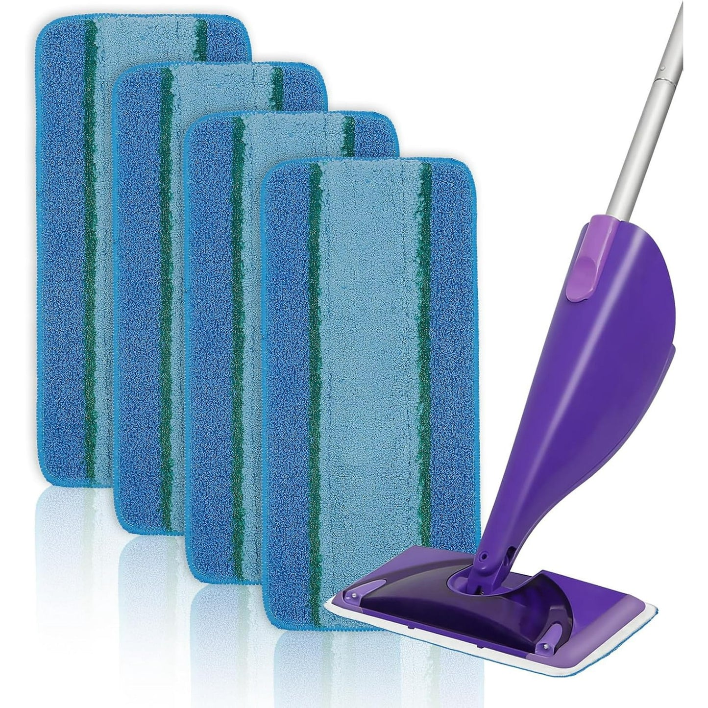 Reusable Mop Pads Compatible for Swiffer WetJet Mops, Microfiber Wet Jet Pads Washable Dry Wet Use for Hardwood Surfaces Floor Refills Pads