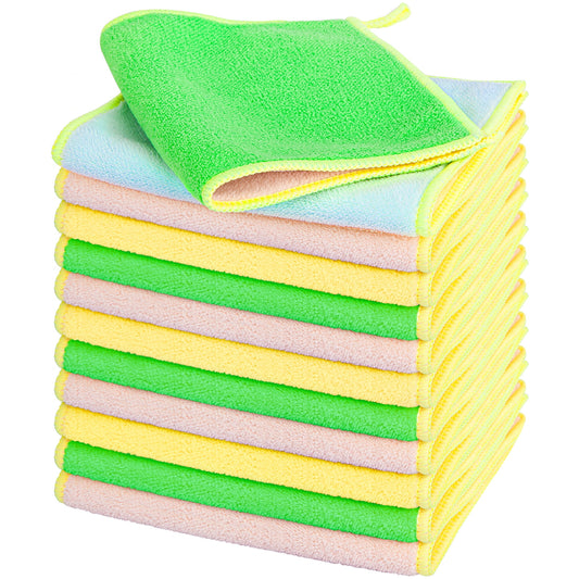 Microfiber Cleaning Cloth Towels 12 Pack Reusable Dust Rags Dish Cloths for Housekeeping