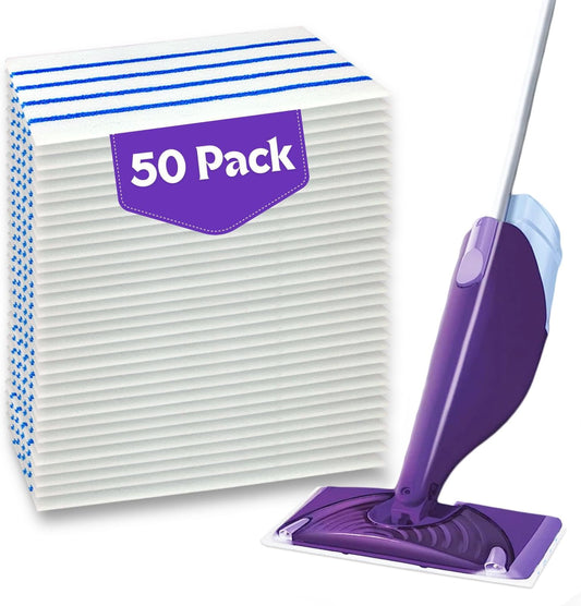 Microfiber Disposable Mop Pads for Swiffer WetJet for Floor Cleaning 50 Count