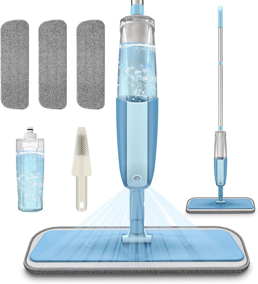 Microfiber Spray Mop Dust Mop for Floor Cleaning with Washable Pads Wet Dry Mop