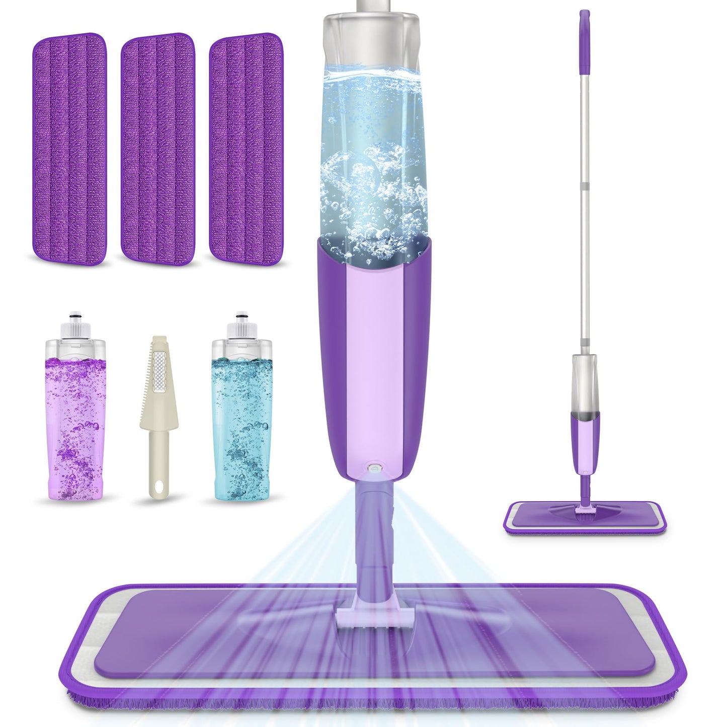 Microfiber Spray Dust Mop for Floor Cleaning with Washable Pads Wet Dry Mop