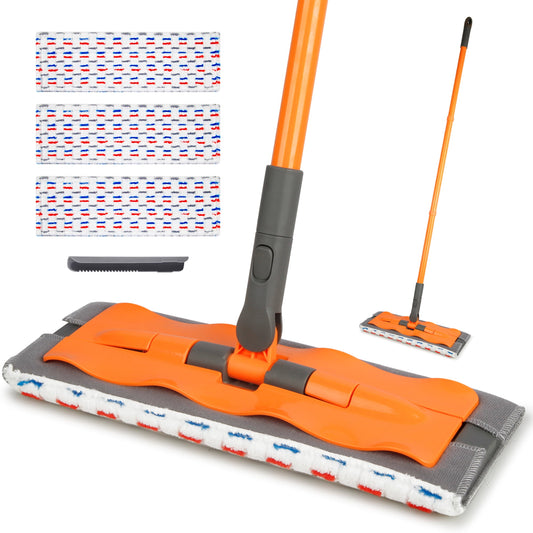 Mops for Hardwood Floors Cleaning Wet Dry Flat Mop with 3 Mop Pads