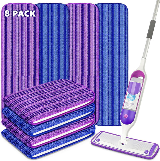 Reusable Mop Pads Compatible with Swiffer PowerMop 8 Pack Power Mop Refills Washable for Most Floor Types